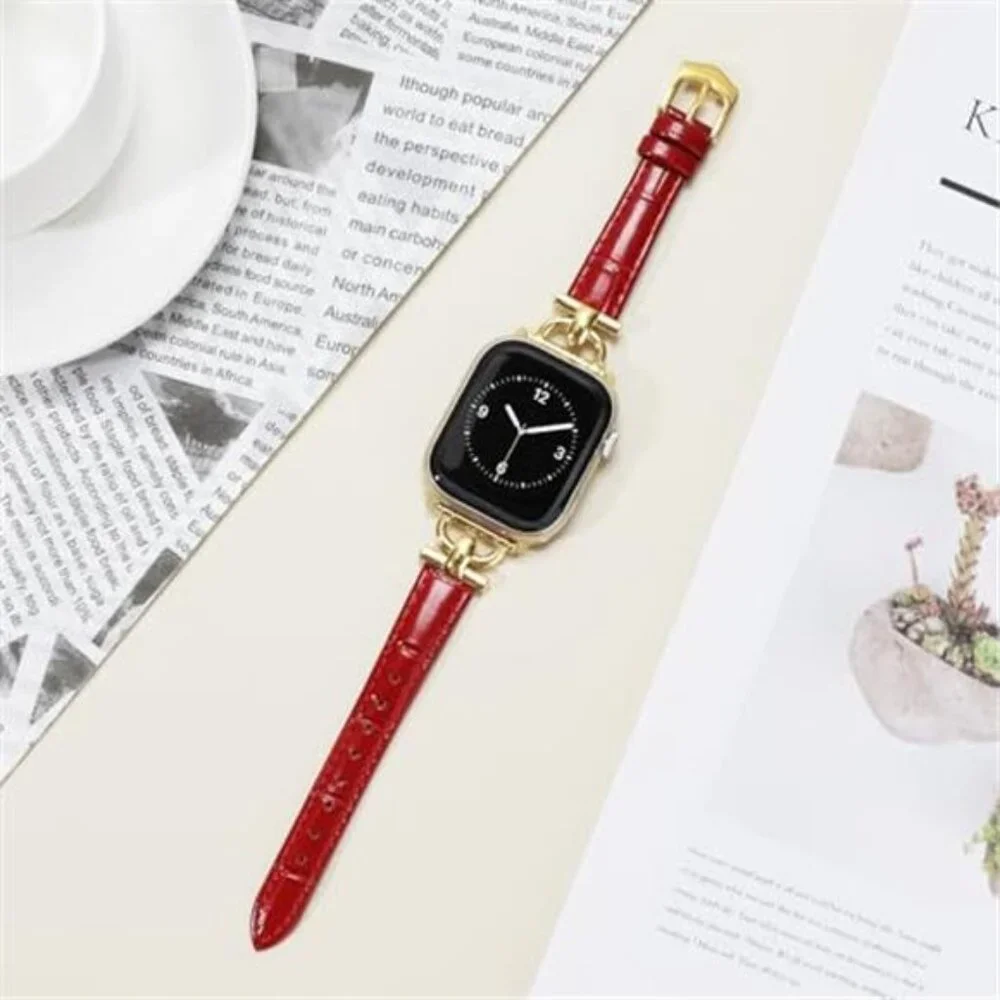 NEW Red/Gold Luxury Fashion Apple Watch Band - Picture 2 of 4